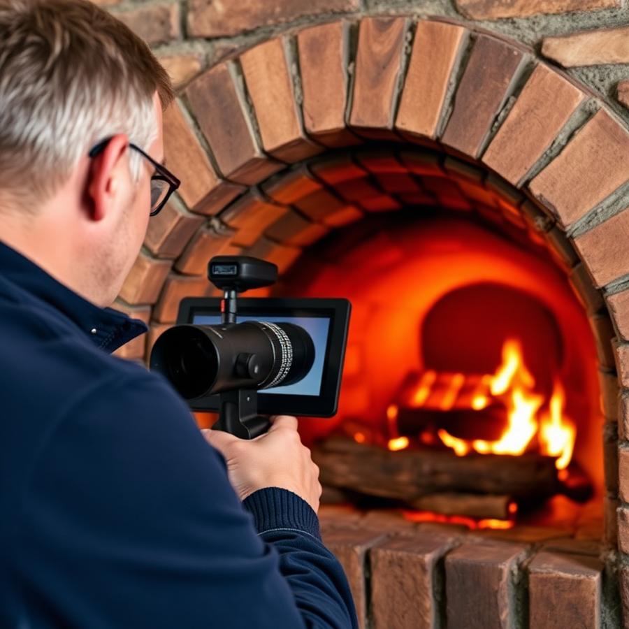 Fireplace burning cleanly after professional chimney service