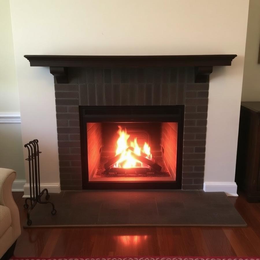 Fireplace burning cleanly after professional chimney service